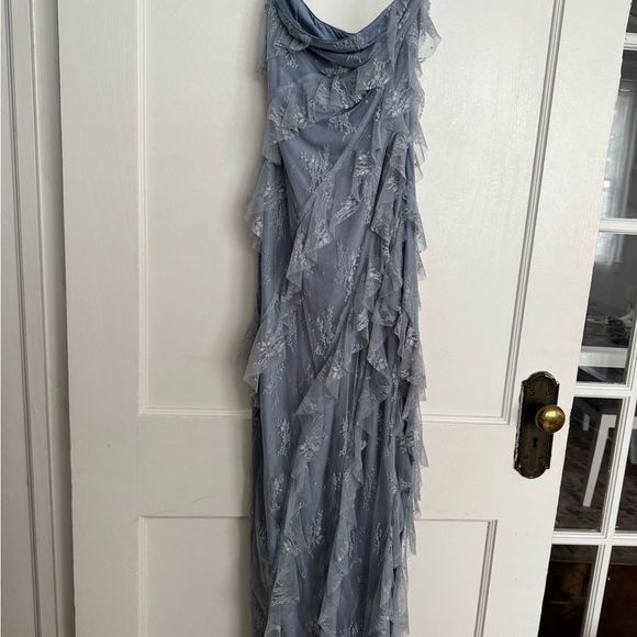 Cotton Candy Asymmetrical Gray Dress - Picture 1 of 8